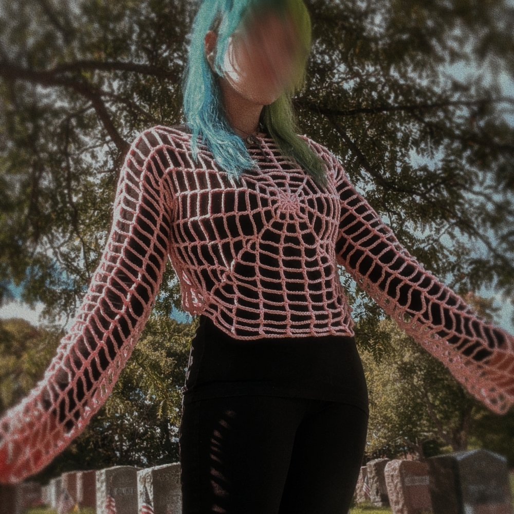Hand Crocheted Spider Web Top
